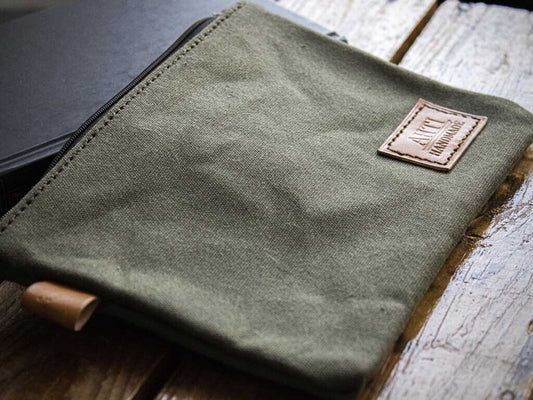Waxed canvas pouch